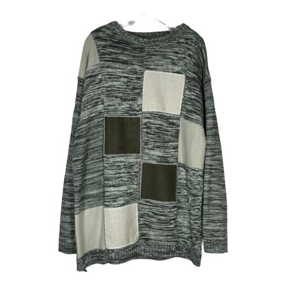 Vintage Wool Blend Patchwork Grandpa Sweater Mens Size XL - Picture 1 of 3